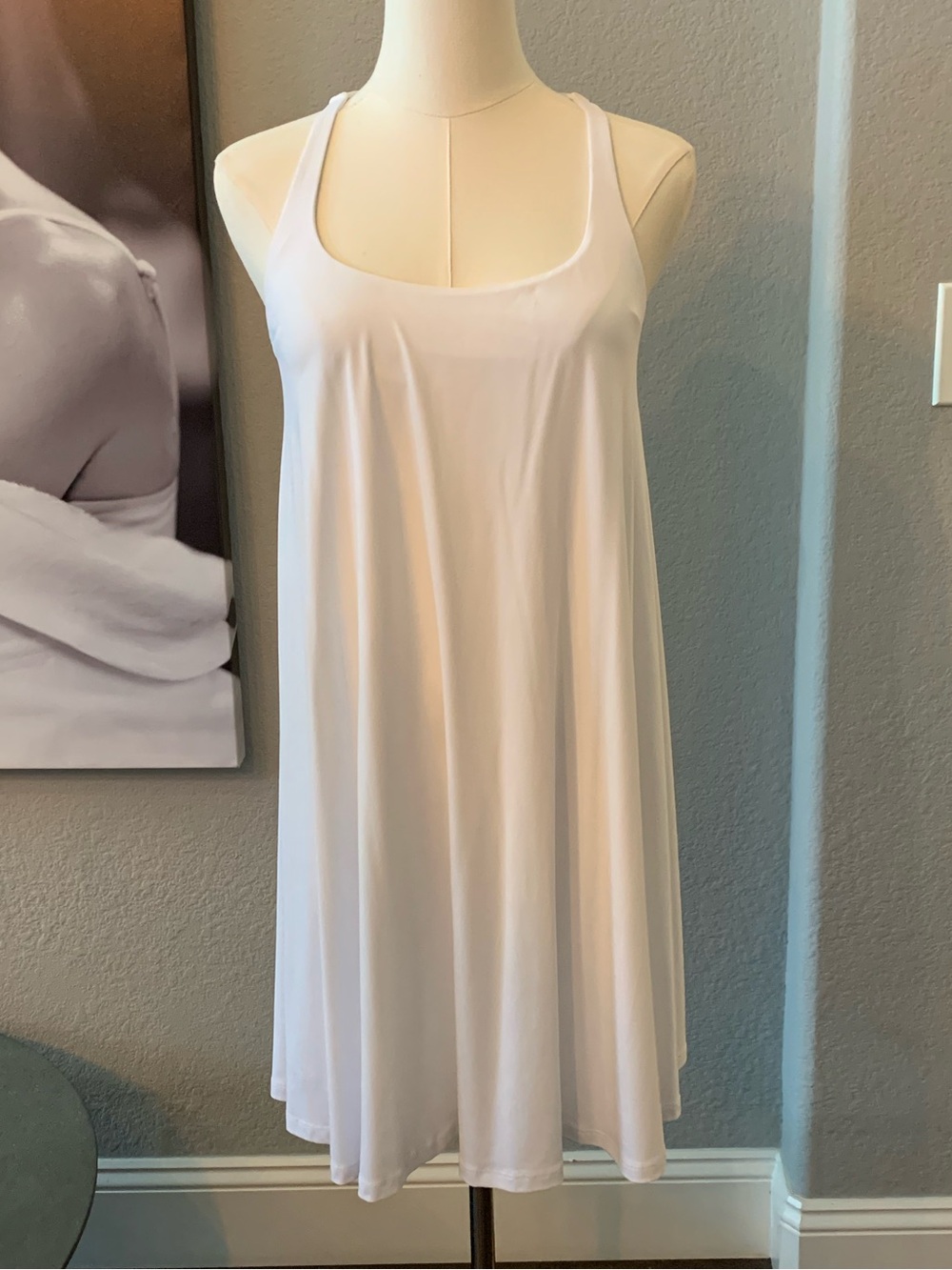 Susana Monaco White “Sugar” Racerback A-Line Tank Dress Size Small NEW Active
